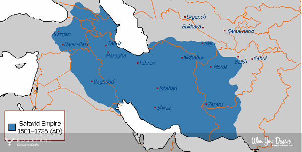 Safavid Persian Carpets-The Maximum Extent of the Safavid Empire under Shah Abbas I
